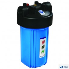 Комплект для 1-стадийной системы Биг Блю 10 "Синий корпус фильтра 897 со входом 1", сбросом давления + мех. фильтр + металлический кронштейн + ключ+ коробка; Тайвань PS897-BK1-PR