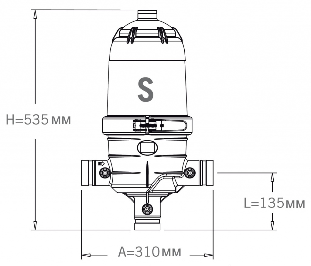Фильтр дисковый Jimten DFP-2 Standard: размеры